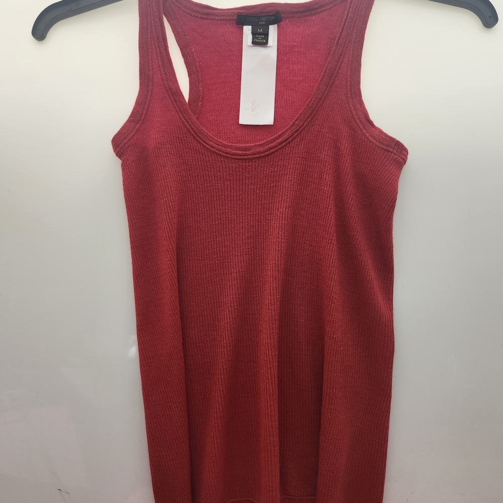 Louis Vuitton Knit Tank Top, Red(Style Code: KW040EG) Authentic Worn 1 c/w Tags